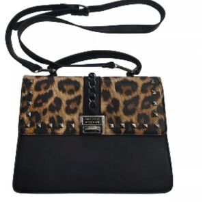 Badgley Mischka Leopard and Black Satchel